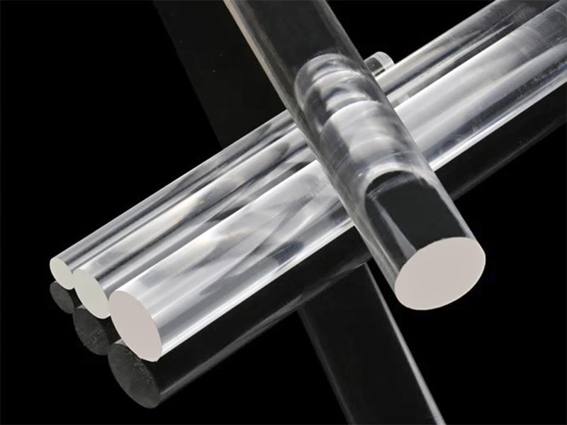 Clear plexiglass rod