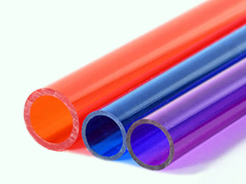 Colored plexiglass tube